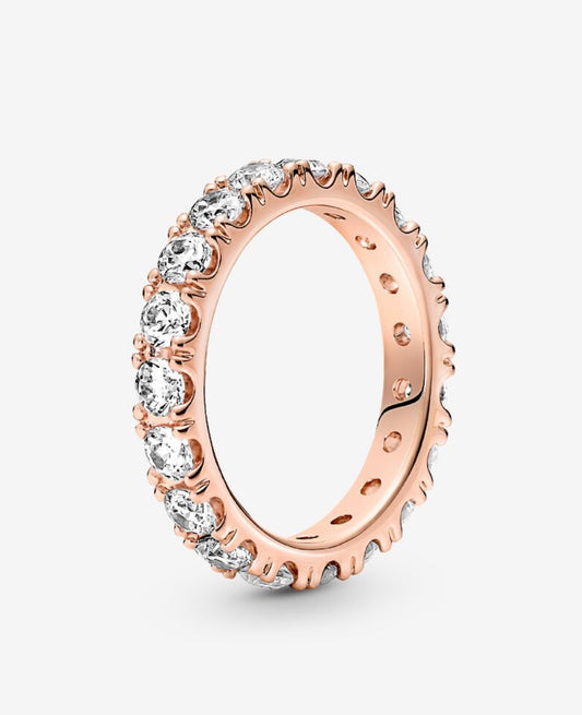 Anillo cintillo solitario rose