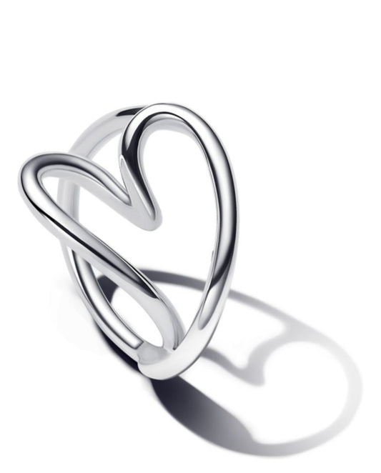 Anillo corazón orgánico plata