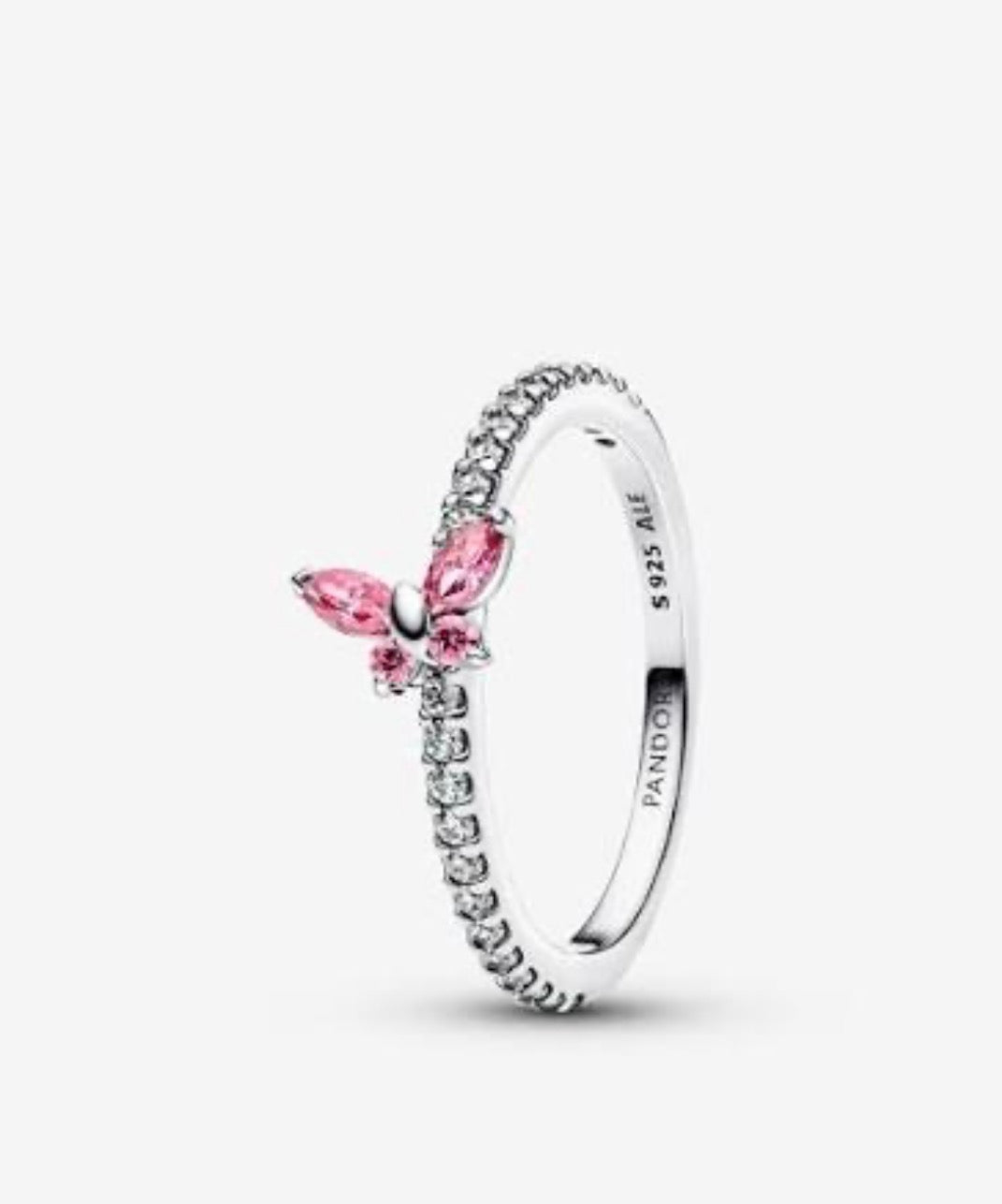 Anillo mariposa rosa