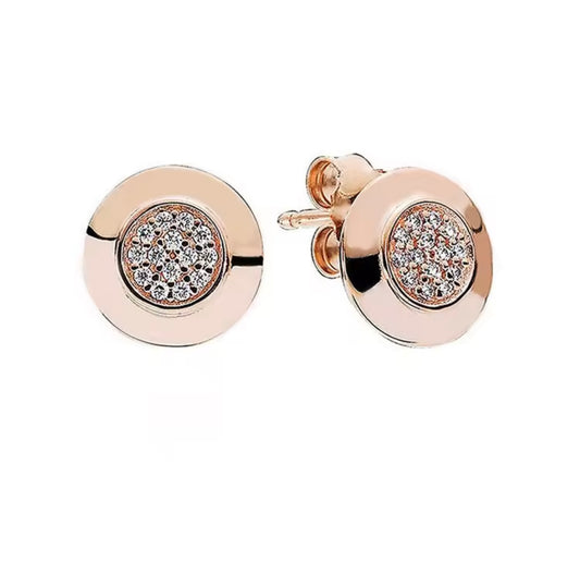Aros brillo circones rose