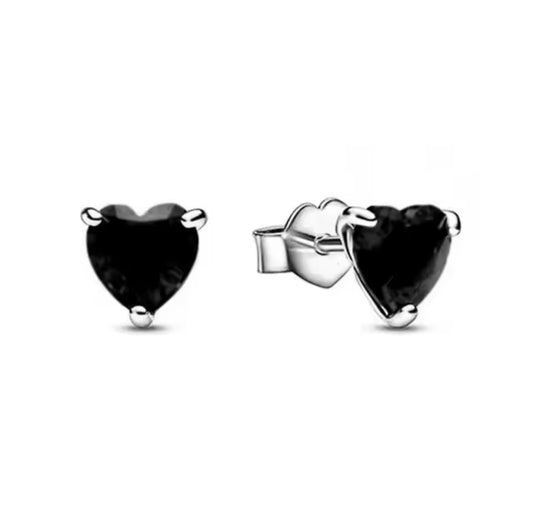 Aros corazón negro