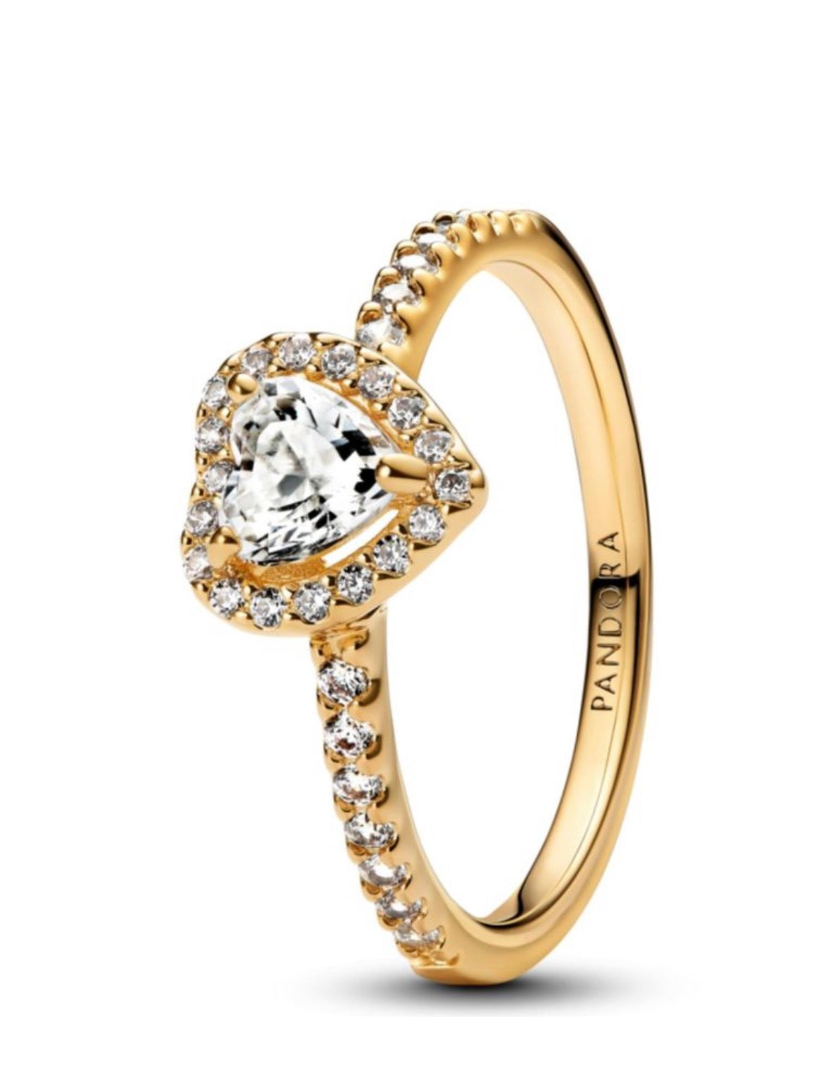 Anillo corazón elevado dorado