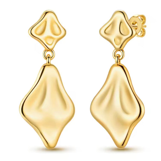 Aros doble rombo dorado