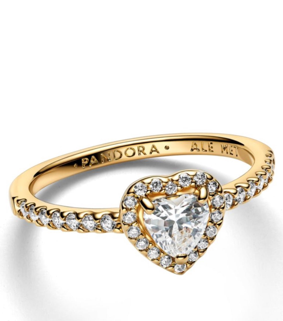 Anillo corazón elevado dorado