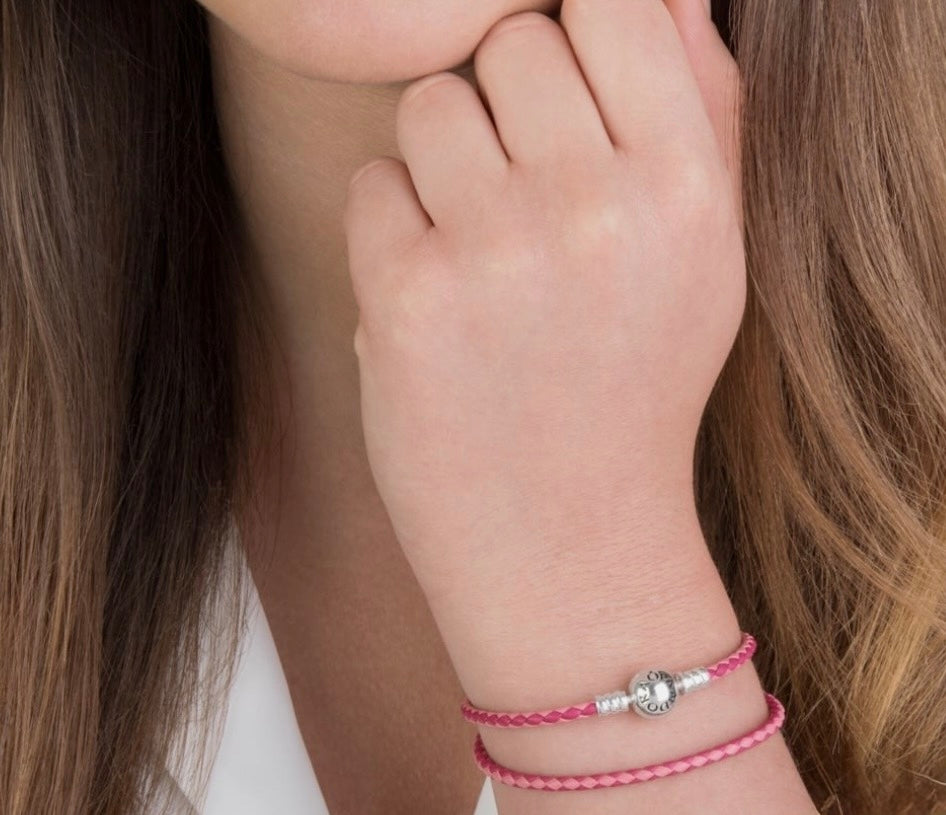 Pulsera doble rosa lila