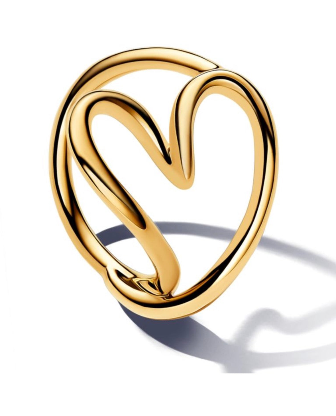 Anillo corazón orgánico dorado