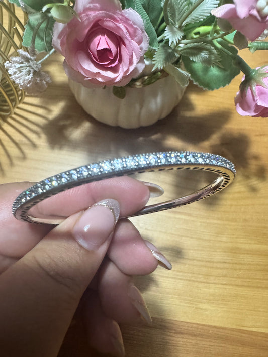 Pulsera brillo circones rígida corazones