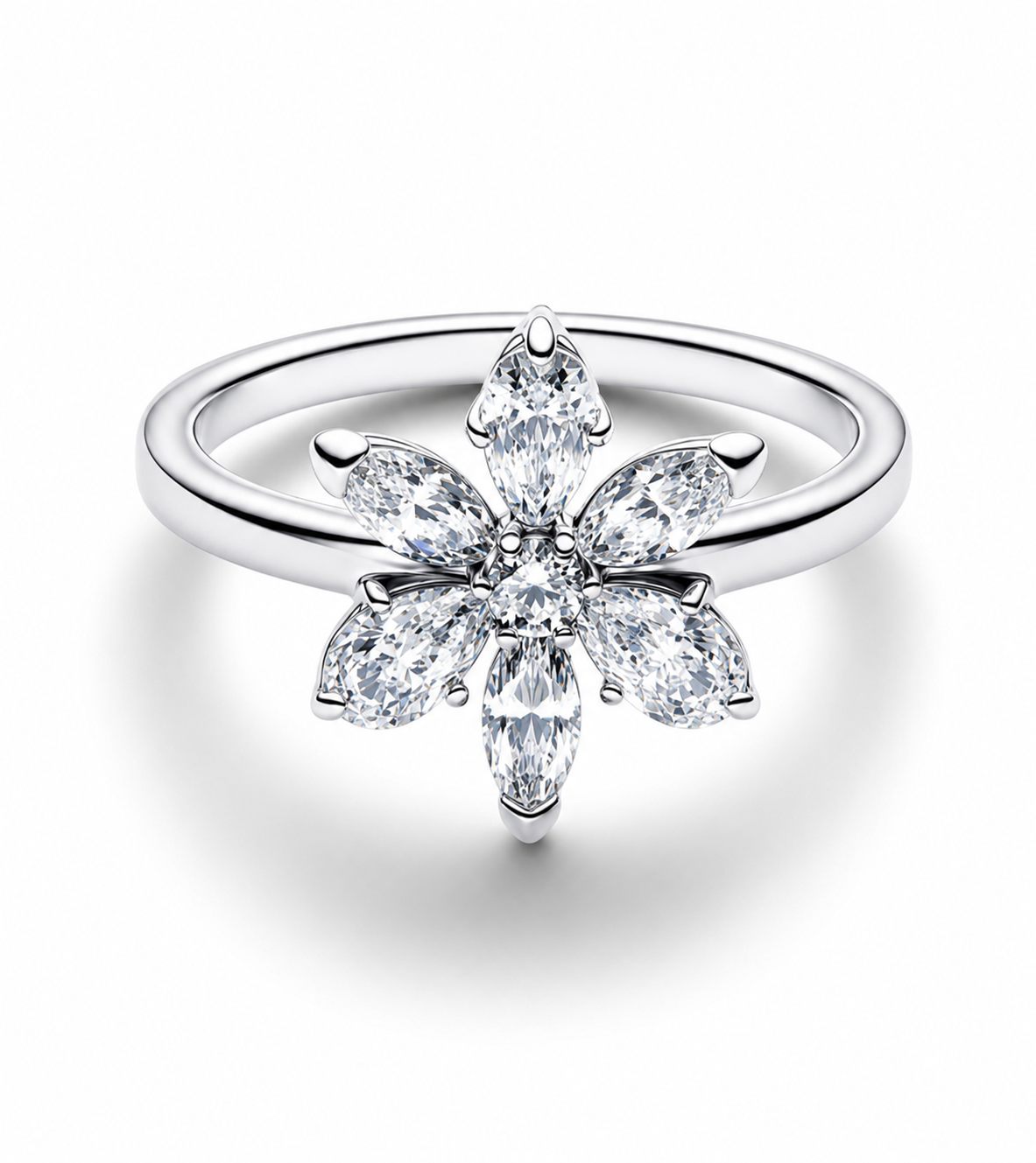 Anillo flor blanca