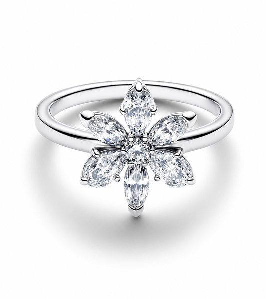 Anillo flor blanca