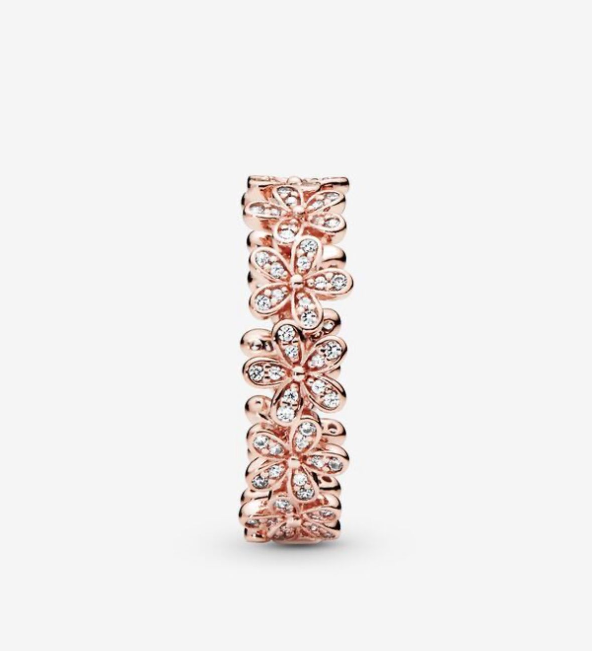 Anillo cintillo de flores rose